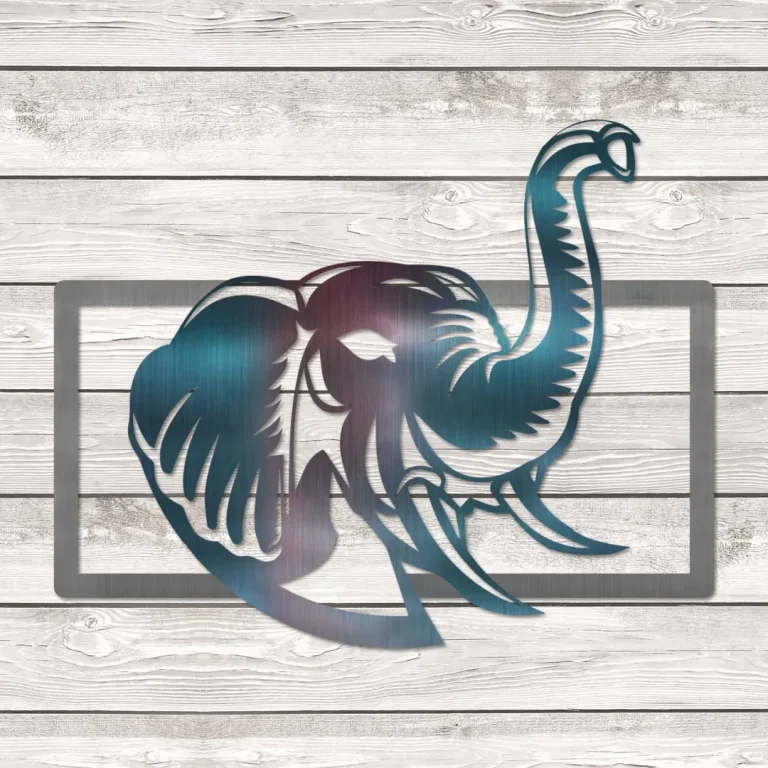 Elephant Head Rectangle Metal Wall Art Design, Elephant Safari Rust Resistant Decoration