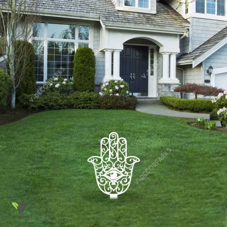 Hamsa Hand, Hamesh Hand, Chamsa Metal Garden Stake, Hamsa Hand Laser Cut Yard Decoration