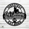 Custom Dog Grooming Salon Metal Sign, Pet Grooming Business Weatherproof Plaque Metal Sign