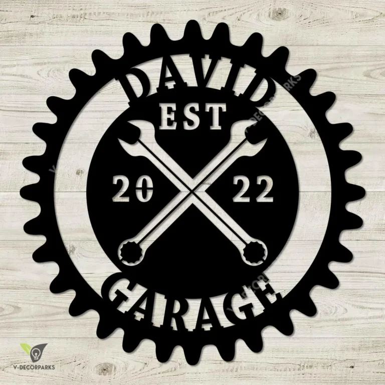 Custom Wrench Garage Metal Sign, Car Garage Inner Artwork For Dad Metal Sign