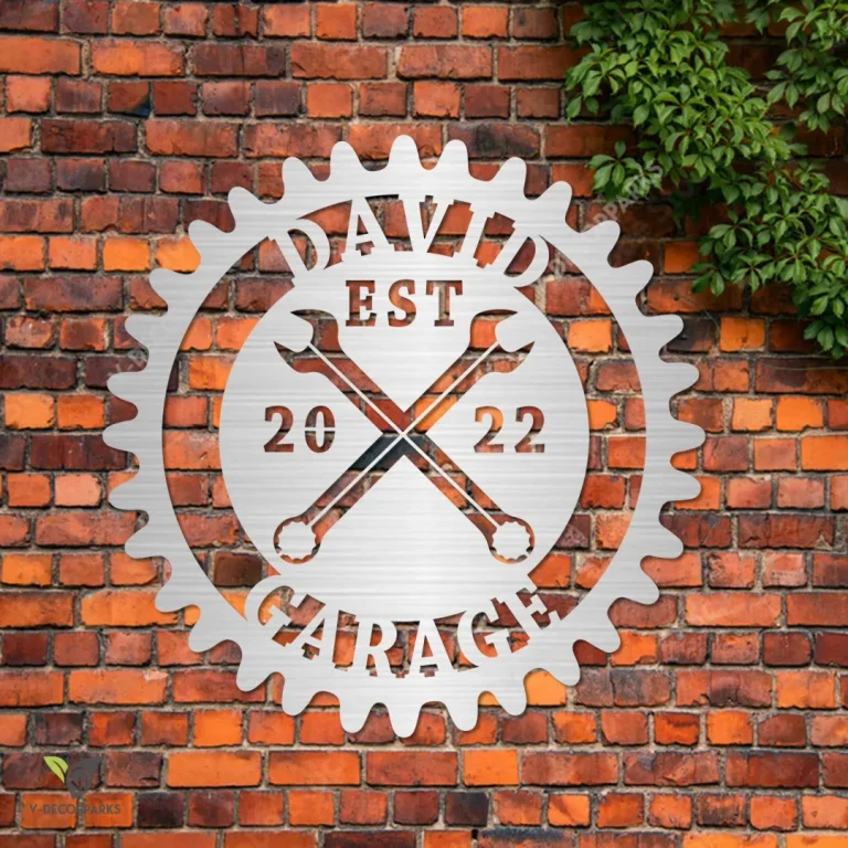 Custom Wrench Garage Metal Sign, Car Garage Inner Artwork For Dad Metal Sign