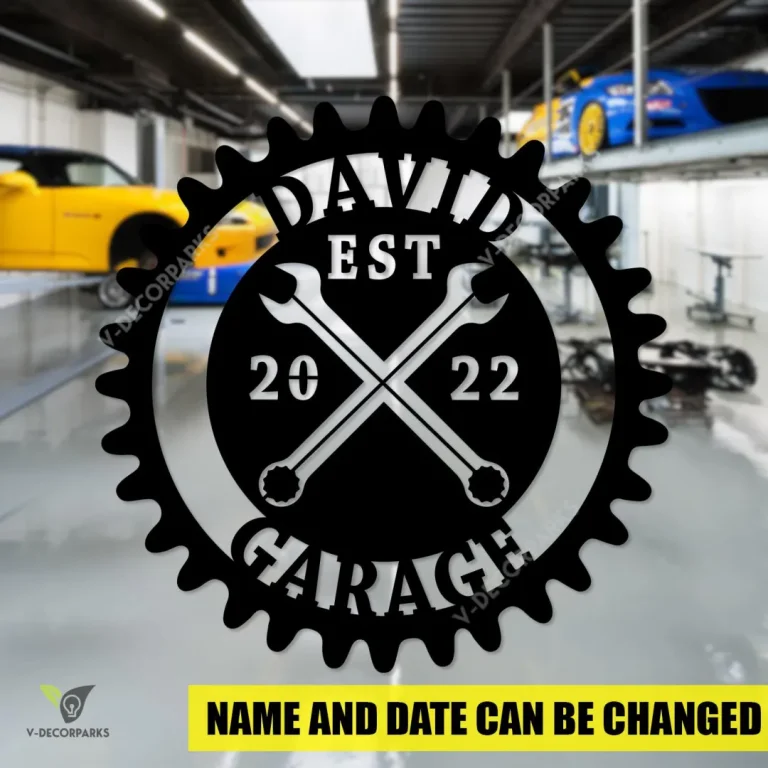 Custom Wrench Garage Metal Sign, Car Garage Inner Artwork For Dad Metal Sign