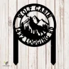 Customized Wolf Cabin Metal Sign Monogram, Wolf Decorative Accent For Yard Metal Sign