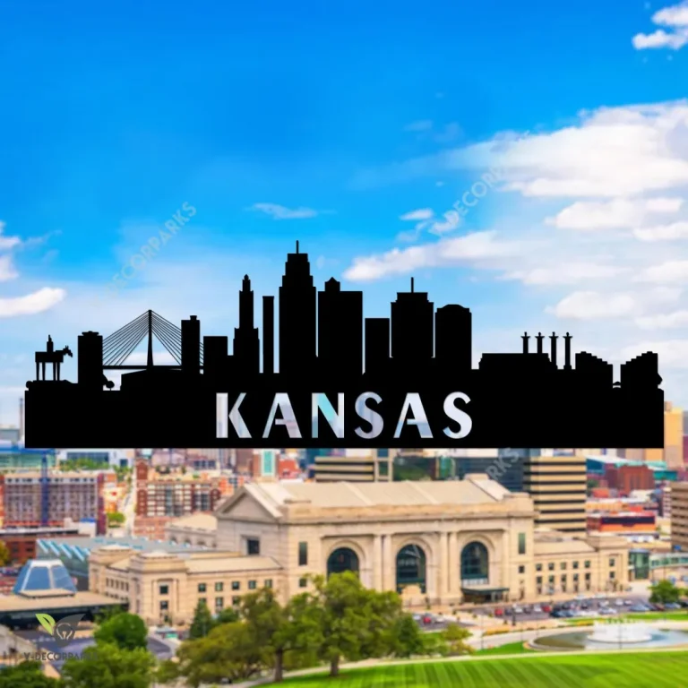 Kansas City Metal Art Monogram, Inner Decor For Kansas Citizens Metal Sign