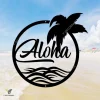 Aloha Hawaii Metal Sign, Aloha Hawaiian Steel Beach Artwork Metal Sign