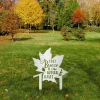 Fall Breeze & Autumn Leaves Maple Leaf Metal Garden Sign, Fall Breeze & Autumn Leaves Thanksgiving Gift Metal Sign