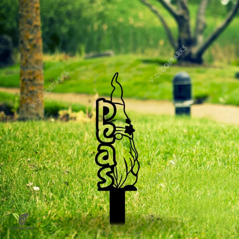Peas Gnome Metal Garden Decoration, Peas Vegetables Markers Weatherproof Accent For Mom Metal Sign