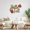 Hello Fall Copper Color Metal Art, Hello Fall Autumn Stainless Accent