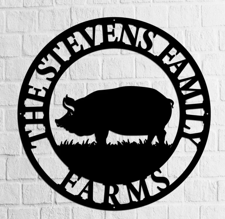 Custom Pig Farm Sign, Animals Farm, Established Sign, Silhouette Farm, Animal Farm Sign, Metal Art, Farmhouse Metal Wall Art