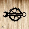 Custom Gear Garage Metal Wall Art, Gear Indoor Plaque For Garage Metal Sign