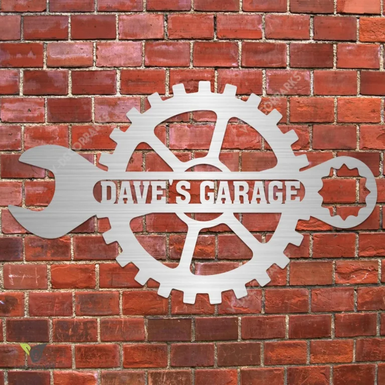 Custom Gear Garage Metal Wall Art, Gear Indoor Plaque For Garage Metal Sign