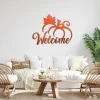 Welcome Pumpkin Orange Metal Wall Art, Welcome Pumpkin Laser Cut Fence Decoration For Fall, Thanksgiving