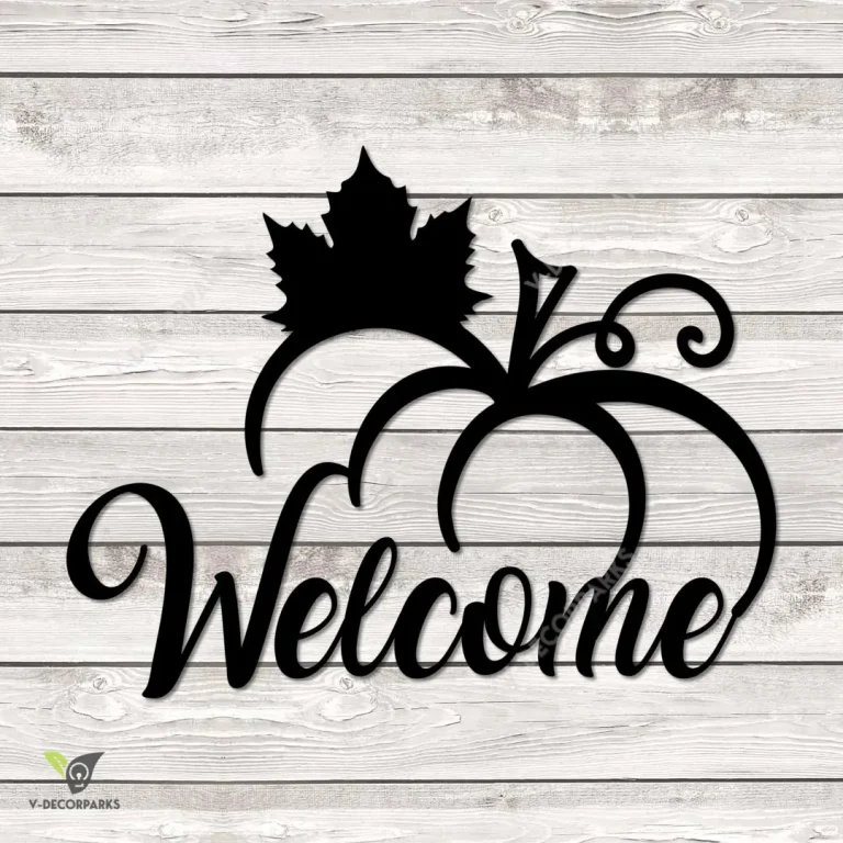 Welcome Pumpkin Metal Sign, Welcome Pumpkin Rust Resistant Garden Accent For Thanksgiving Metal Sign