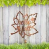 Hello Fall Maple Leaf Metal Wall Art, Maple Plasma Cut Decoration