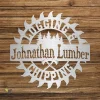 Personalized Logging Cabin Metal Sign, Logging, Carpenter, Wood Shop Exterior Plaque Metal Sign