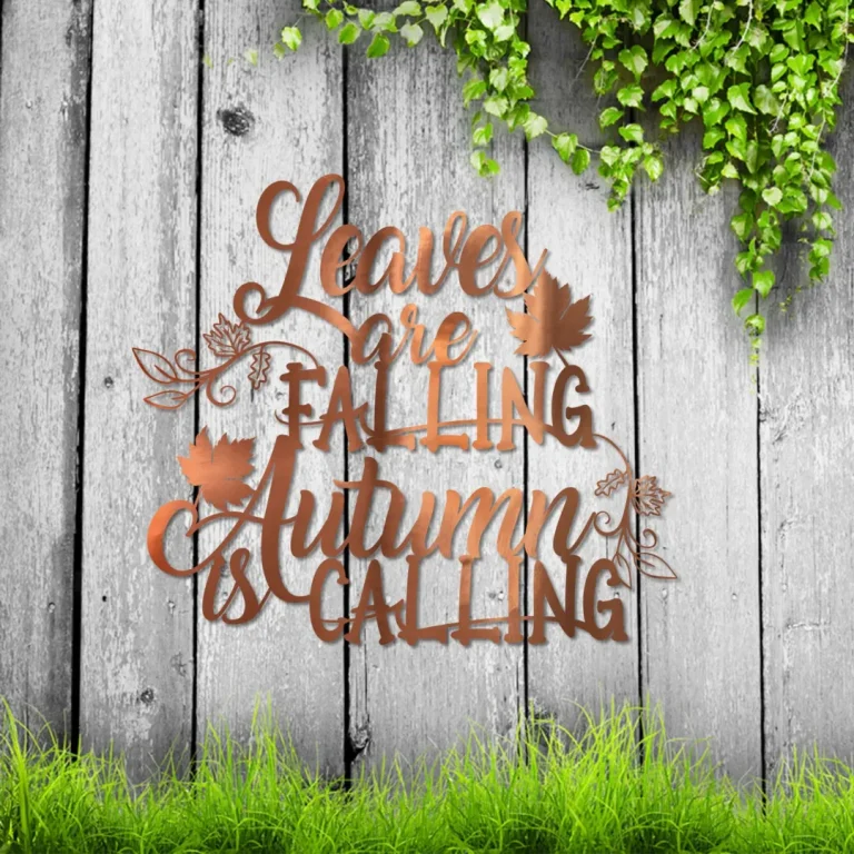 Leaves Are Falling Autumn Is Calling Copper Metal Art, Fall Housewarming Decor