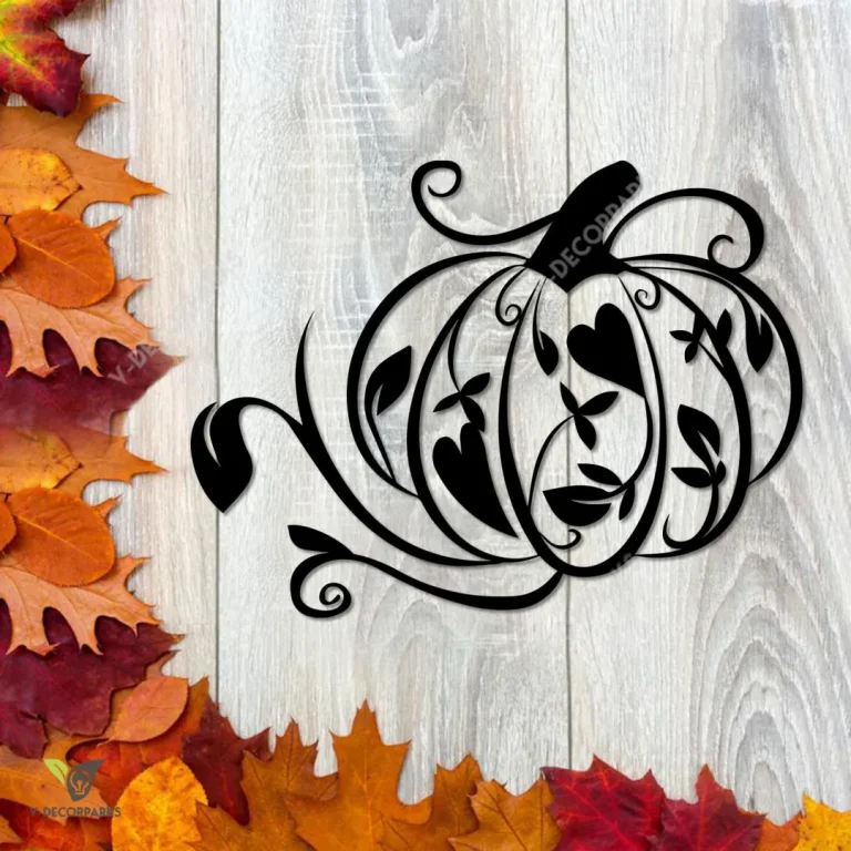 Pumpkin Metal Sign, Autumn Rust Resistant Fence Decor Metal Sign