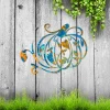 Rusty Blue Pumpkin Metal Wall Decoration, Fall Decorative Artwork