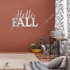 Hello Fall Words Metal Wall Decoration, Autumn Backyard Outer Wall Hanging Metal Sign