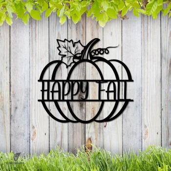 Happy Fall Pumpkin Metal Art, Happy Fall Porch Exterior Decoration Metal Sign