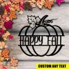 Happy Fall Pumpkin Metal Art, Happy Fall Porch Exterior Decoration Metal Sign