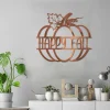 Happy Fall Pumpkin Metal Sign, Happy Fall Patio Weatherproof Accent