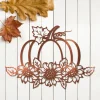 Pumpkin And Sunflowers Metal Art, Pumpkin And Sunflowers Fall Iron Decor For Her