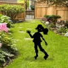 Zombie Girl Metal Garden Decoration, Zombie Girl Halloween Rust Resistant Stake Metal Sign