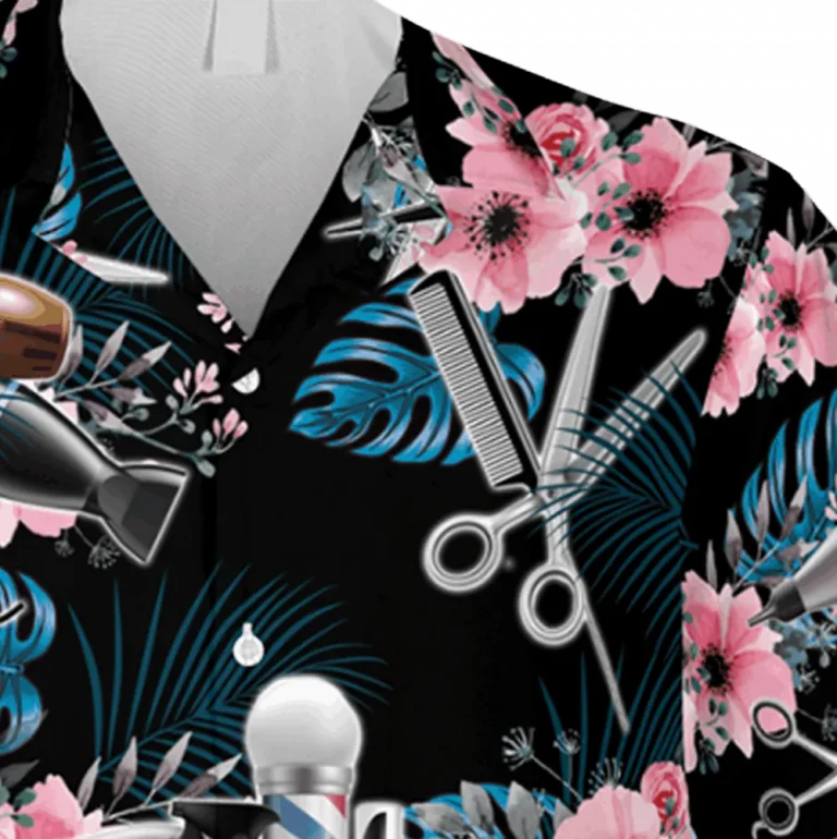 Black Barber Hawaii Shirt, Hairdryer 3d Apparel, Aloha Shirt For Mens, Womens