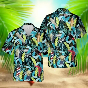 Barber Hawaiian T-shirt, Scissors And Comb Clothing, Aloha Shirt For Mens, Womens