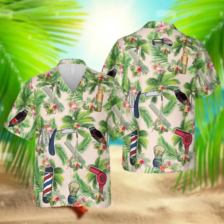 Barber Palm Tree Hawaiian Shirt, Barber Shop Reyn Spooner, Aloha Shirt For Mens, Womens