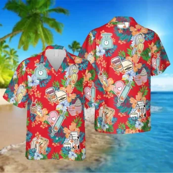 Vintage Red Baker Hawaii Shirt, Cake Tropical Shirt, Aloha Shirt For Mens, Womens