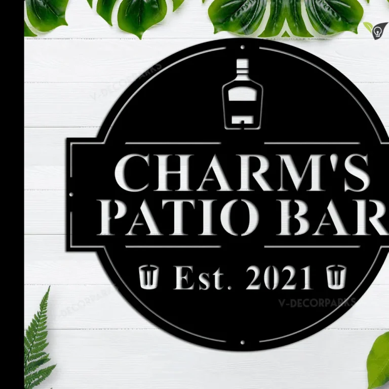 Personalized Patio Bar Metal Wall Art, Bar Sign, Patio Decor, Custom Name Sign