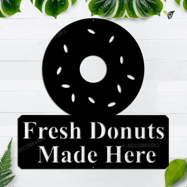 Fresh Donut Made Here Metal Sign, Donut Shop Sign, Donut Stand Open Sign, Donut Shop Decor