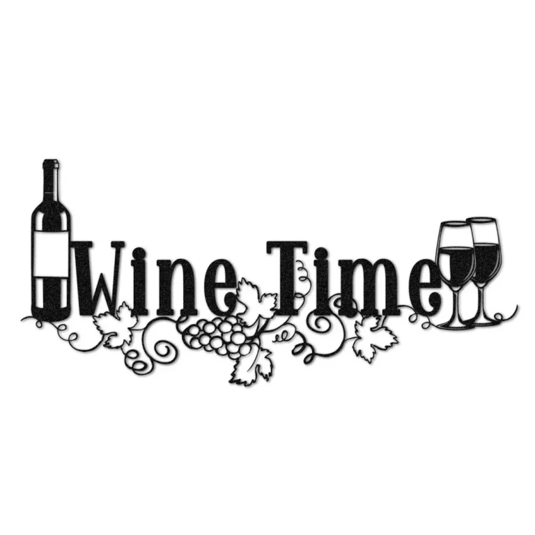 Customized Text Grape Cellar Wine Time Metal Bar Sign, Steel Plaque Gift