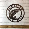 Metal Largemouth Bass Fishing Sign, Cut Metal Sign, Metal Wall Art, Metal House Sign