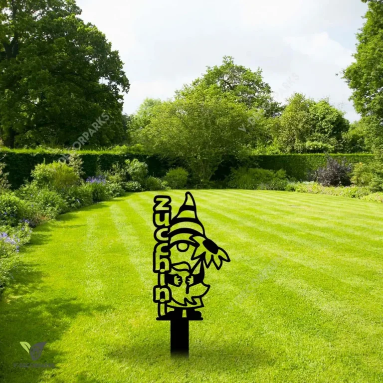 Zucchini Gnome And Flower Metal Garden Sign, Zucchini, Flower Vegetables Markers Outdoor Artwork Metal Sign