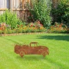 Rusty Pumpkin Pickup Truck Metal Garden Art, Pickup Truck Outdoor Stake For Farm