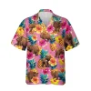 Pink Hibicus And Bear Hawaii Shirt, Gift For Her, Aloha Shirt For Mens, Womens