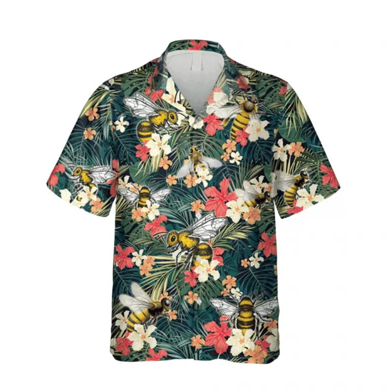 Bee Hawaiian Shirt, Island T-shirt, Mother's Day Gift Idea, Aloha Shirt For Mens, Womens