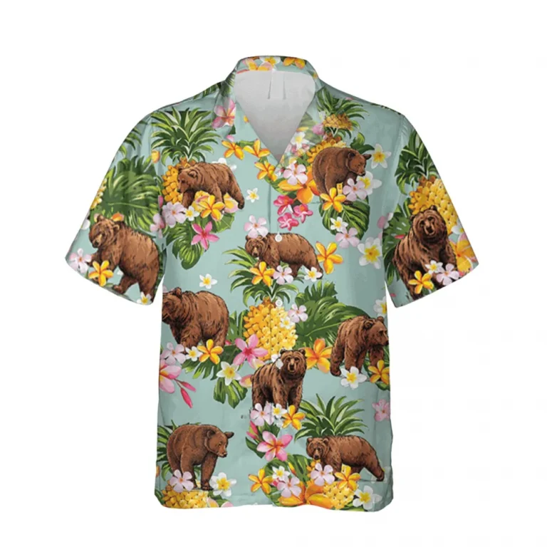 Funny Bear And Pineapple Hawaiian Shirt, Gift For Mom, Aloha Shirt For Mens, Womens