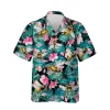 Tropical Hibicus Bee Hawaiian Shirt, Travel T-shirt, Aloha Shirt For Mens, Womens