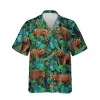 Tropical Bear Green Hawaii Shirt, Father's Day Gift, Aloha Shirt For Mens, Womens