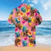 Pink Hibicus And Bear Hawaii Shirt, Gift For Her, Aloha Shirt For Mens, Womens