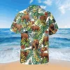 Summer Grizzly Bear Hawaiian T-shirt, Mother's Day Gift, Aloha Shirt For Mens, Womens