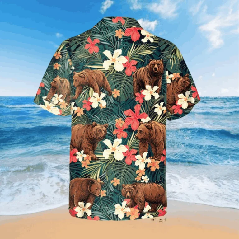 Funny Bear Hawaiian Shirt, Men Clothing, Apparel, Aloha Shirt For Mens, Womens