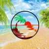 Sunset On Beach Colorful Metal Art, Sunset Backyard Decoration For Dad