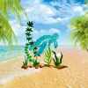 Turtle In Ocean Metal Wall Art, Turtle Outdoor Accent