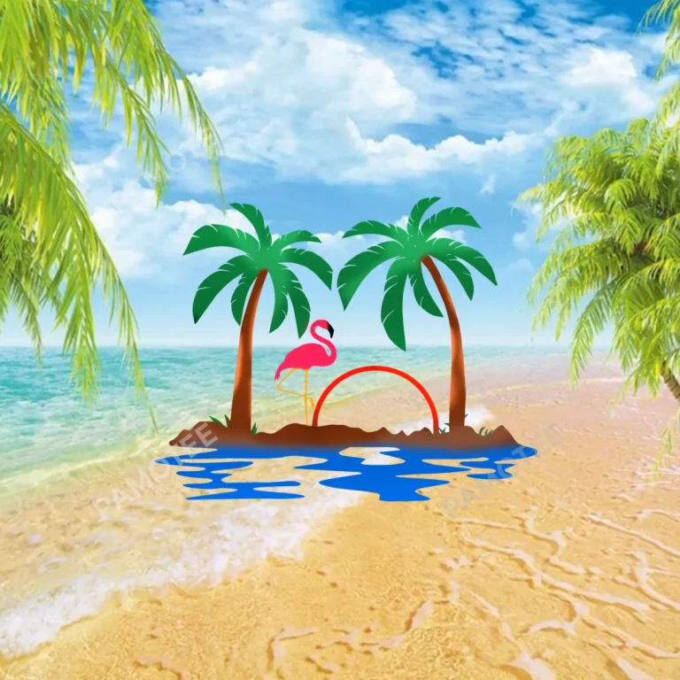 Flamingo Sunset Colorful Metal Sign, Flamingo Metallic Art For Mom