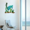 Turtle In Ocean Metal Wall Art, Turtle Outdoor Accent